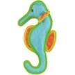 DuraForce Seahorse Moderate Squeaky Dog Plush Toy, Blue