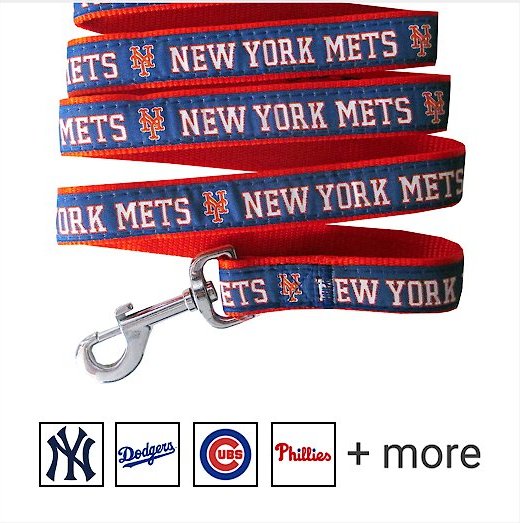 Pets First MLB Nylon Dog Leash, New York Mets, Large: 6-ft long, 1-in wide slide 1 of 5