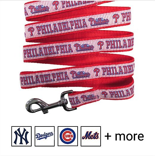 Pets First MLB Nylon Dog Leash, Philadelphia Phillies, Medium: 4-ft long, 5/8-in wide slide 1 of 5