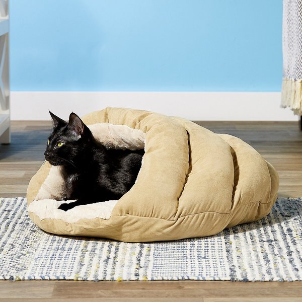 Ethical Pet Sleep Zone Cuddle Cave Cat & Dog Bed, 22-in, Tan slide 1 of 5
