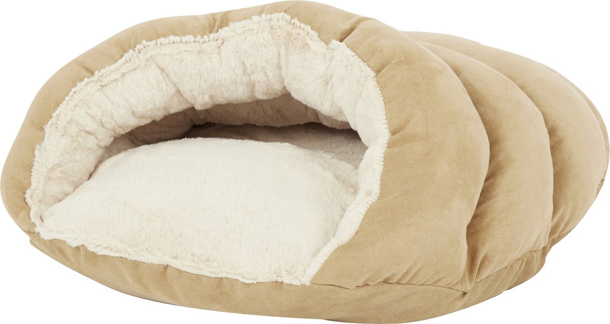 ETHICAL PET Sleep Zone Cuddle Cave Cat Dog Bed 22 in Tan