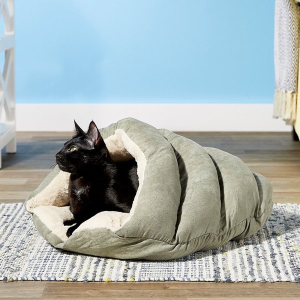 Ethical Pet Sleep Zone Cuddle Cave Cat & Dog Bed, 22-in, Sage slide 1 of 5