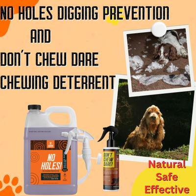 Show full view: Zone Protects Pets Big Bad Dog Bundle No Holes! Digging Dog Prevention, 1-gallon + Don't Chew Dare! Chewing Prevention, 8-fl oz slide 2 of 5