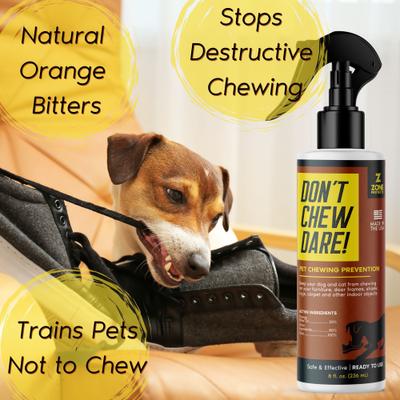 Show full view: Zone Protects Dog & Cat Digging & Chewing Prevention Spray & Chew Toy Bundle No Holes!, 32-fl oz + Don’t Chew Dare!, 8-fl oz slide 3 of 5