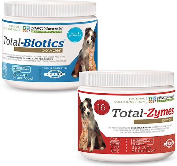 NWC Naturals Total-Digestion Digestive Enzymes & Probiotics Dog & Cat Powder Supplement Twin Pack, 8-oz jars slide 1 of 7