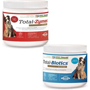 NWC Naturals Total-Digestion Digestive Enzymes & Probiotics Dog & Cat Powder Supplement Twin Pack, 2.22-oz jars