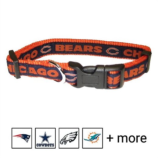 Pets First NFL Nylon Dog Collar, Chicago Bears, Small: 8 to 12-in neck, 3/8-in wide slide 1 of 5