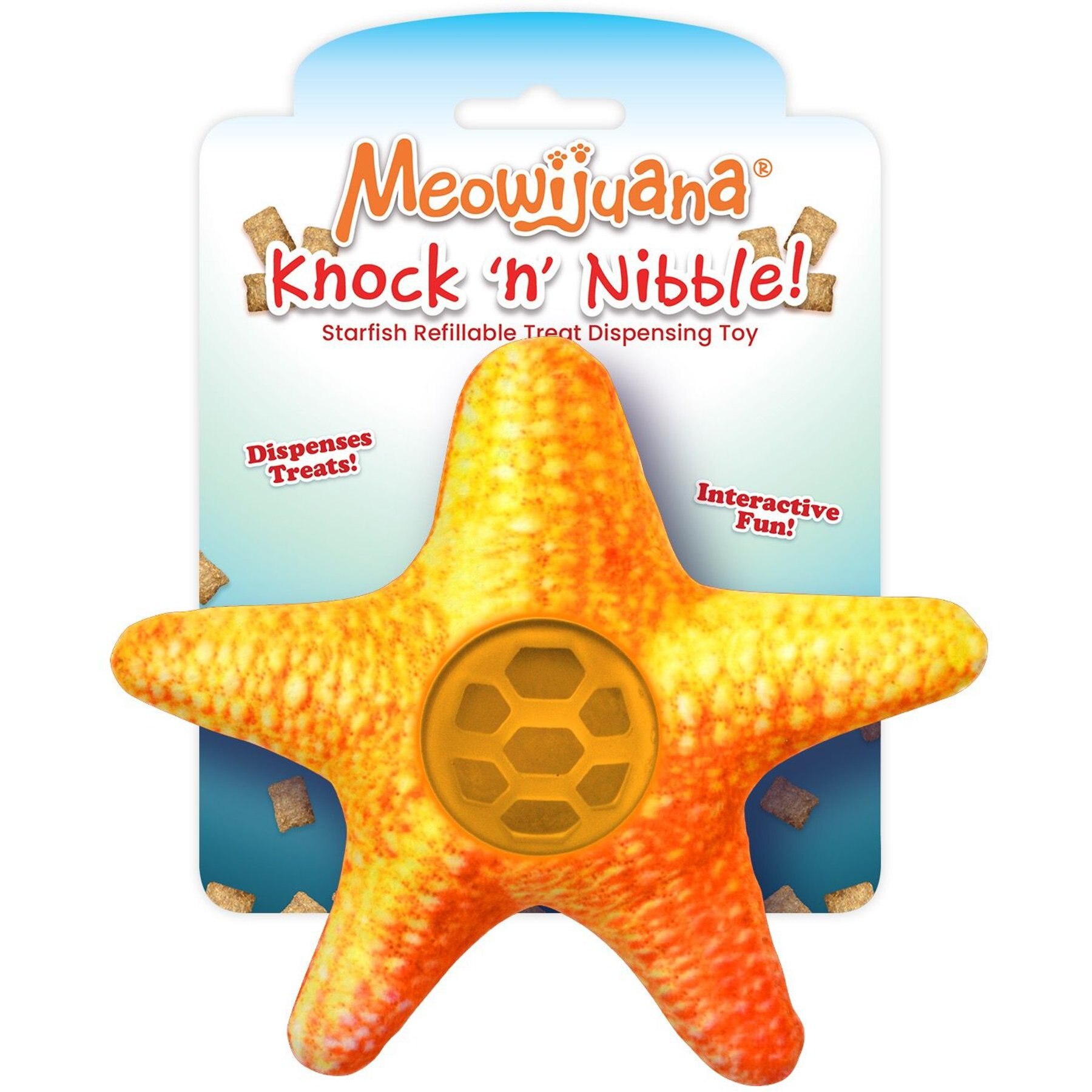 Meowijuana Knock 'n' Nibble Starfish Refillable Treat Dispensing Cat Toy