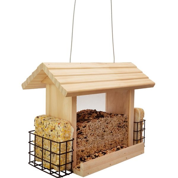 PERKYPET Panorama Wild Bird Feeder, Brown