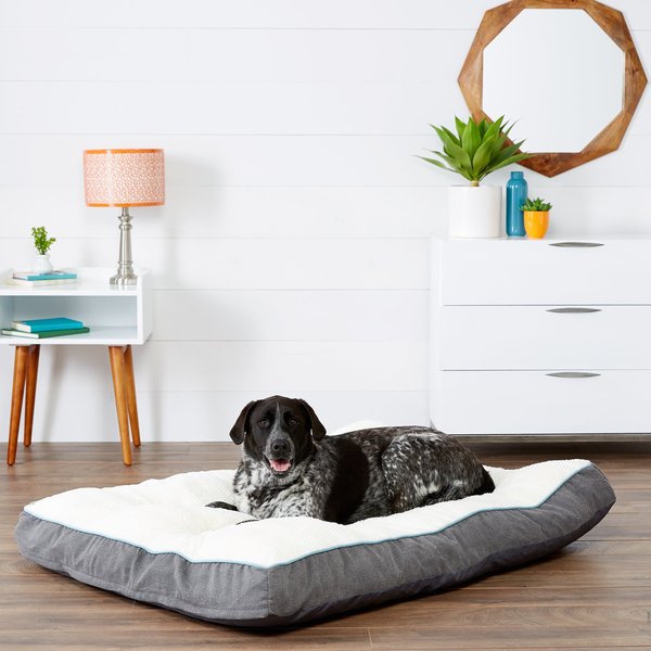 Frisco Plush Orthopedic Pillow Dog Bed with Removable Cover, Gray, XX-Large slide 1 of 7