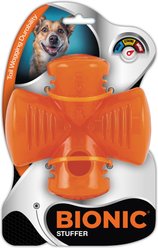Bionic Stuffer Tough Interactive Treating Dog Chew Toy, Orange, 5-in