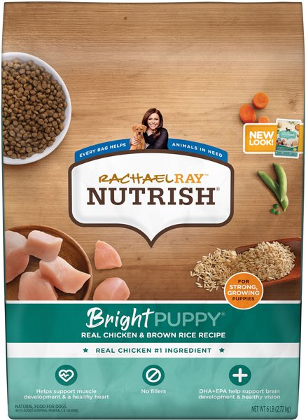 Rachael Ray Nutrish Bright Puppy Natural Real Chicken & Brown Rice Recipe Dry Dog Food, 6-lb bag slide 1 of 10
