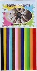 Puppies in Bloom Colorful Puppy Litter Identification Bands, 12 count, 8-in