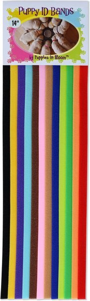 Puppies in Bloom Colorful Puppy Litter Identification Bands, 12 count