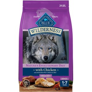 BLUE BUFFALO Wilderness Chicken Recipe High Protein Small Breed Adult Dry Dog Food 24 lb bag Chewy