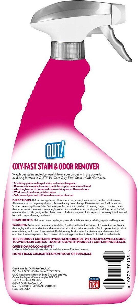 OUT! Oxy Fast Activated Pet Stain & Odor Remover, 32oz bottle