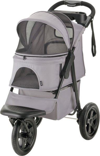 RICHELL Easy Collapsible Jogging Dog & Cat Stroller, Gray - Chewy.com