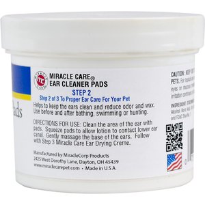 Miracle Care Ear Cleaner Pads for Dogs & Cats, 90 count