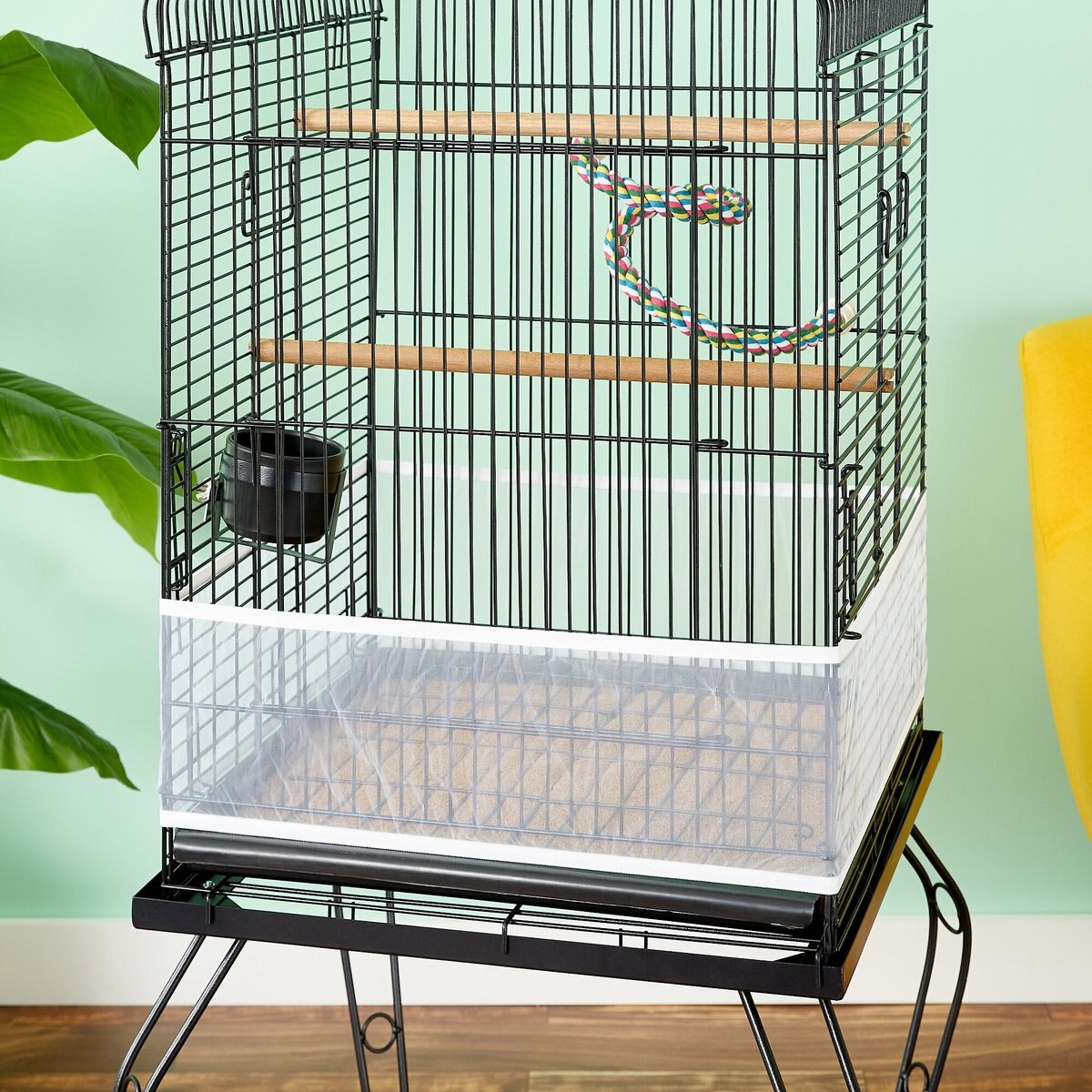 SHEER GUARD Bird Cage Skirt, White, Medium