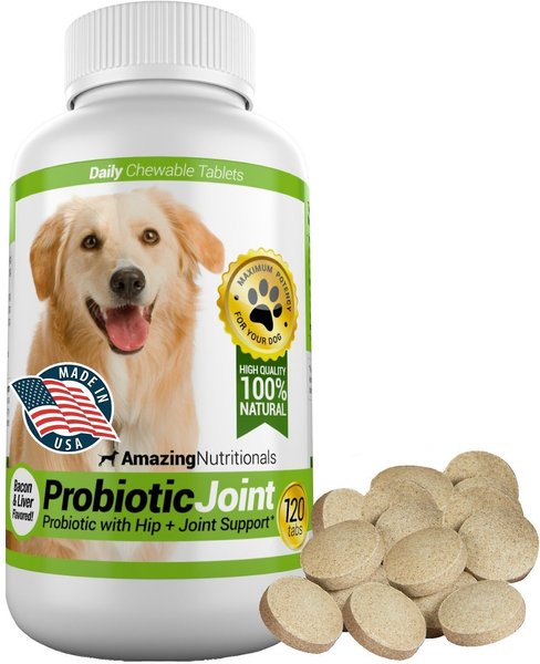 Amazing Nutritionals Probiotic Joint & Hip Support Daily Dog Supplement, 120 count slide 1 of 7