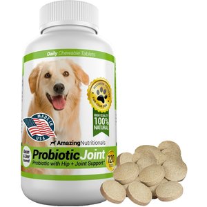 Amazing Nutritionals Probiotic Joint & Hip Support Daily Dog Supplement, 120 count