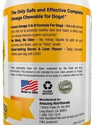 Amazing Nutritionals Omega 3 Chews Pure Fish Oil Daily Dog Supplement, 120 count slide 2 of 8