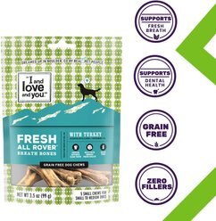I and Love and You Fresh All Rover Breath Bones Grain-Free Small Dental Dog Treats, 5 count slide 2 of 8
