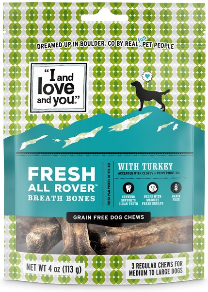 I and Love and You Fresh All Rover Breath Bones Grain-Free Regular Dental Dog Treats, 3 count slide 1 of 8