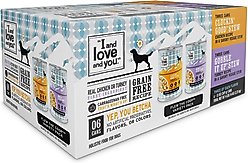 I and Love and You Cluckin' Good and Gobble it Up Stew Grain-Free Combo Pack Canned Dog Food, 13-oz, case of 6