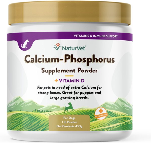 NaturVet Calcium-Phosphorus Plus Vitamin D Powder Joint Supplement for Dogs, 1-lb slide 1 of 1
