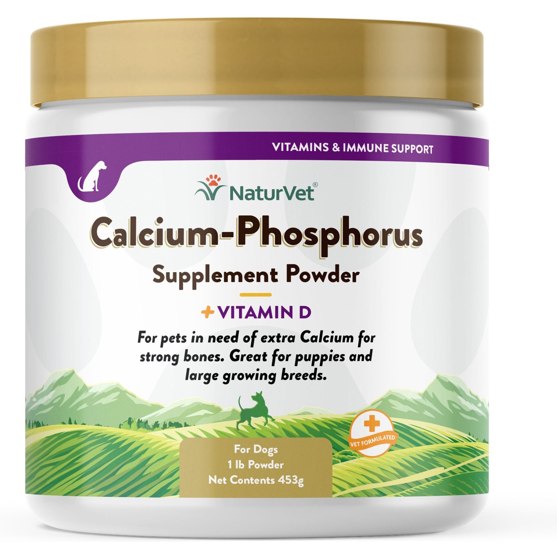 NATURVET Calcium Phosphorus Plus Vitamin D Powder Joint Supplement