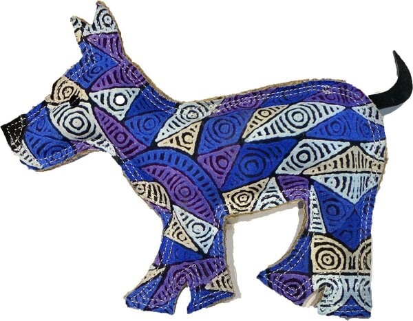 DOOG Outback Tails Desert Molly Dog Chew Toy, Blue/Purple/White/Beige