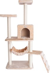 GleePet Faux Fur Covered, Real Wood Cat Tree & Condo, Beige, 57-in slide 2 of 9