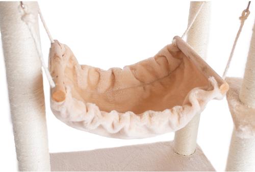 Show full view: GleePet Faux Fur Covered, Real Wood Cat Tree & Condo, Beige, 57-in slide 8 of 13