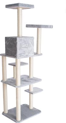 Show full view: GleePet 74-in Faux Fur Cat Tree & Condo, Silver Gray slide 8 of 12
