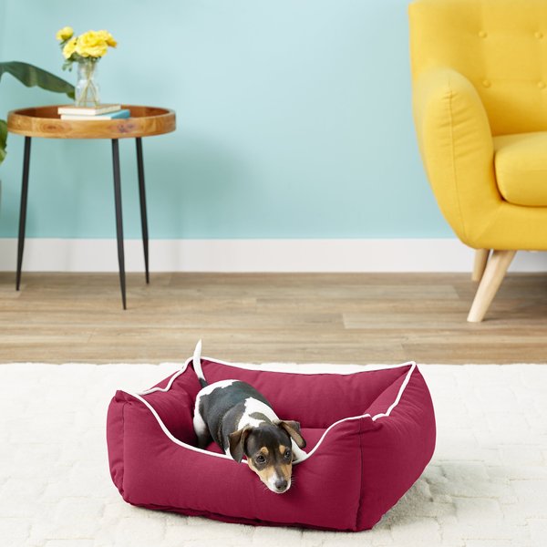 DOG GONE SMART RepelzIt Bolster Cat & Dog Bed w/Removable Cover, Berry