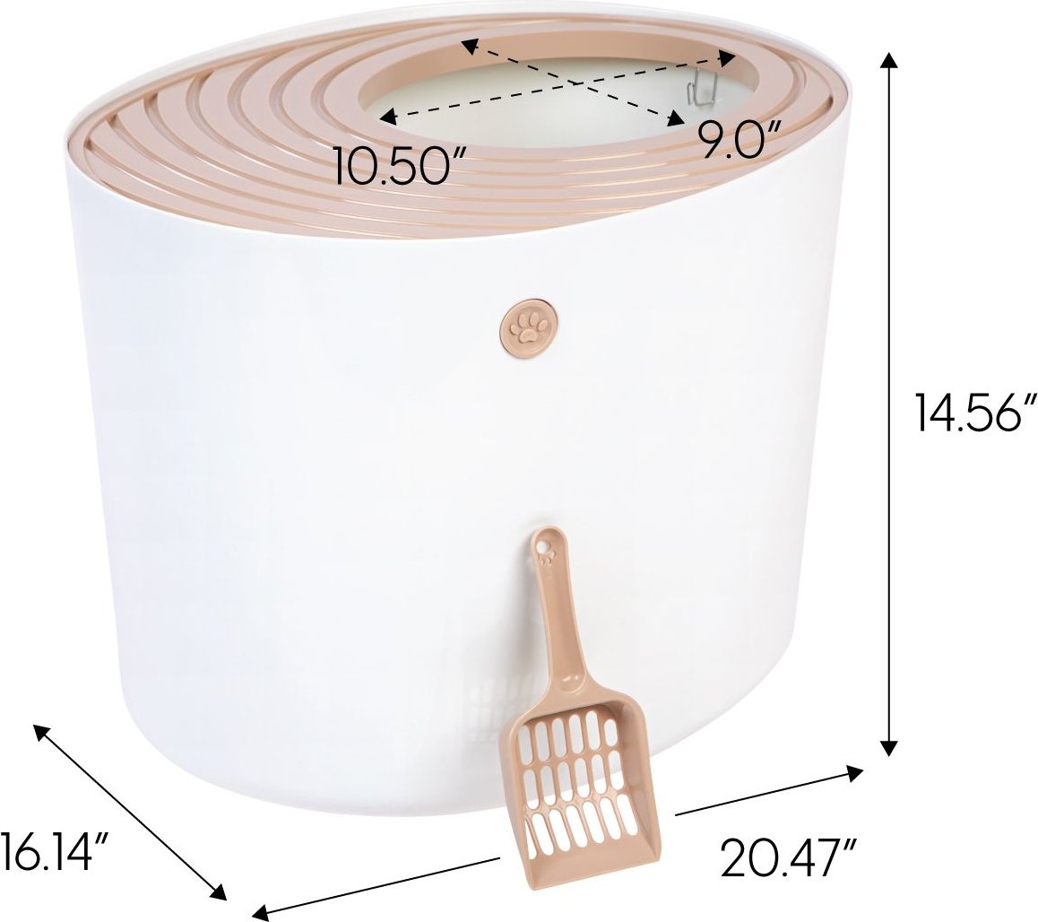 Iris cat litter box with outlet scoop