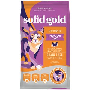 Solid Gold Let's Stay In Chicken, Lentil & Apple Recipe Adult Grain-Free Indoor Dry Cat Food, 6-lb bag