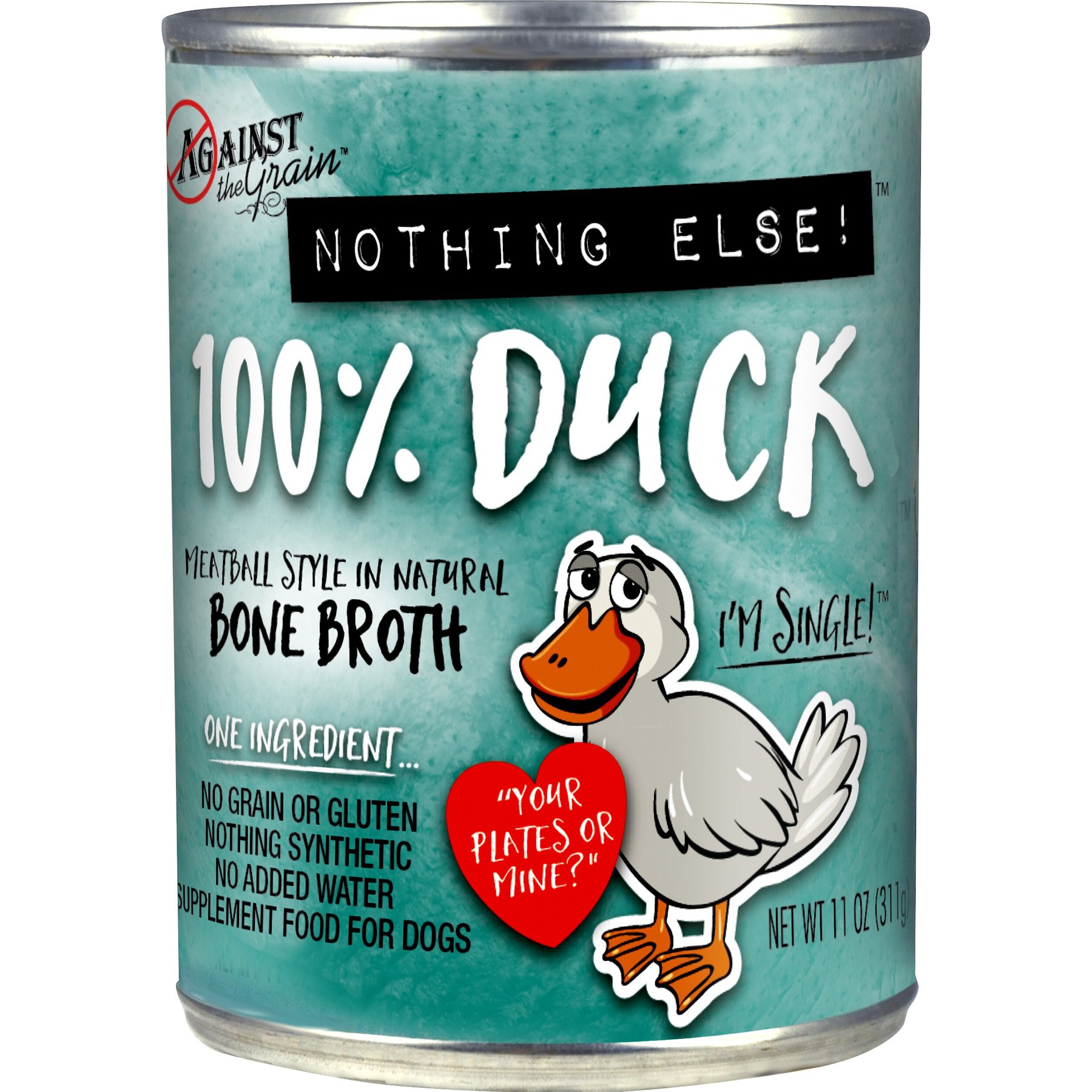 Against the Grain Nothing Else! Duck Recipe Limited Ingredient Diet Wet Dog Food, 11-oz can, case of 12