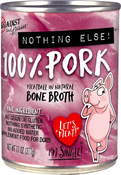 Against the Grain Nothing Else Pork Canned Grain-Free Dog Food, 11-oz, case of 12 slide 1 of 4