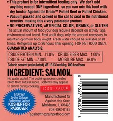 Against the Grain Nothing Else! Salmon Recipe Limited Ingredient Diet Wet Dog Food, 11-oz can, case of 12 slide 2 of 5