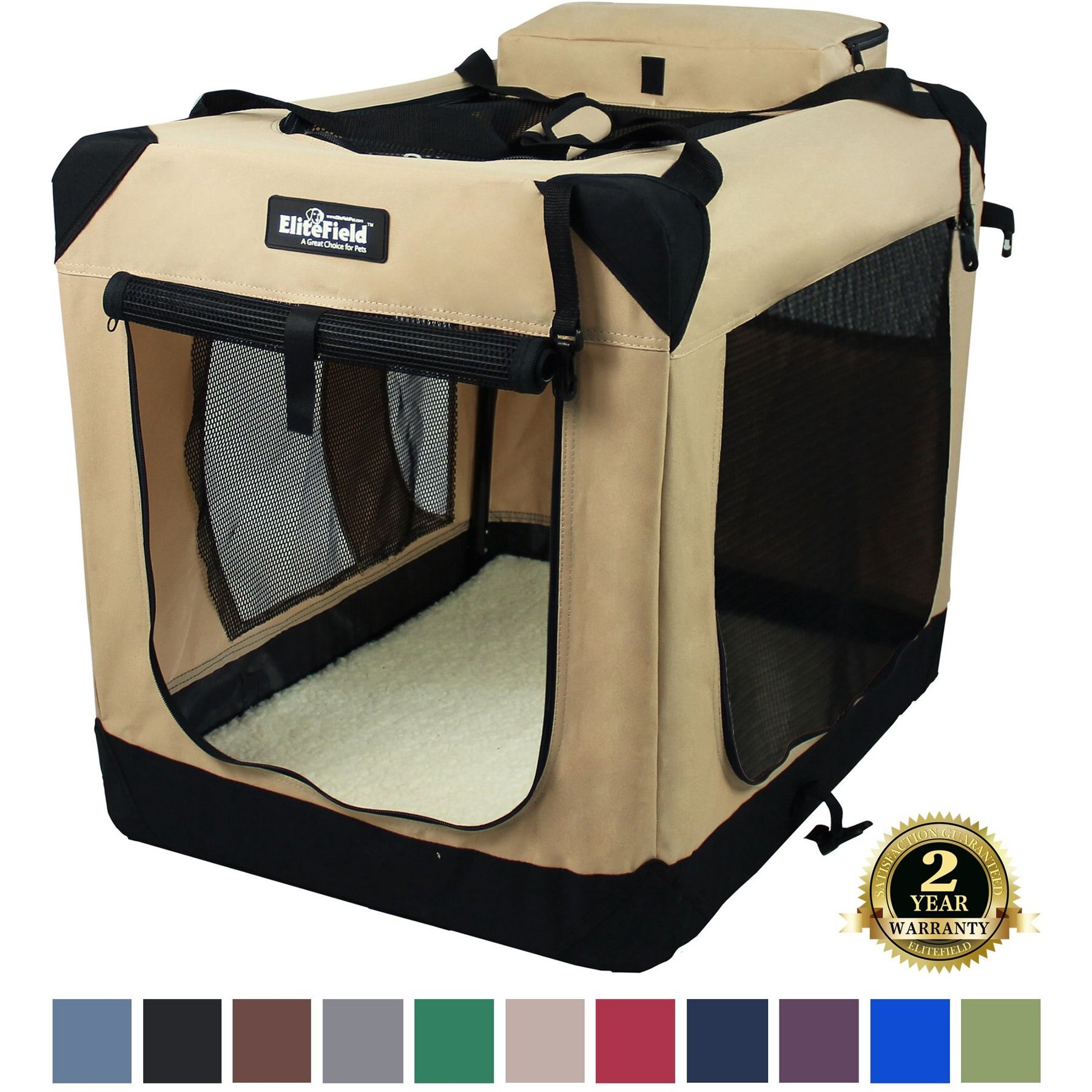 Soft Sided Dog Crates For Observatories Reference: Elitefield 3 Door Collapsible Soft Sided Dog Crate Beige 30
