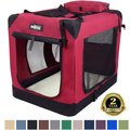 EliteField 3-Door Collapsible Soft-Sided Dog Crate, Maroon, 36 inch