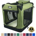 EliteField 3-Door Collapsible Soft-Sided Dog Crate, Sage Green, 42 inch