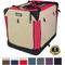Show in main carousel: EliteField 4-Door Collapsible Soft-Sided Dog Crate with Curtains, Red/Beige, 20 inch slide 1 of 12