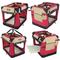 Show in main carousel: EliteField 4-Door Collapsible Soft-Sided Dog Crate with Curtains, Red/Beige, 20 inch slide 5 of 12