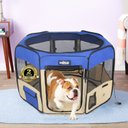 EliteField 2-Door Soft-Sided Dog & Cat Playpen, Royal Blue & Beige, 42-in