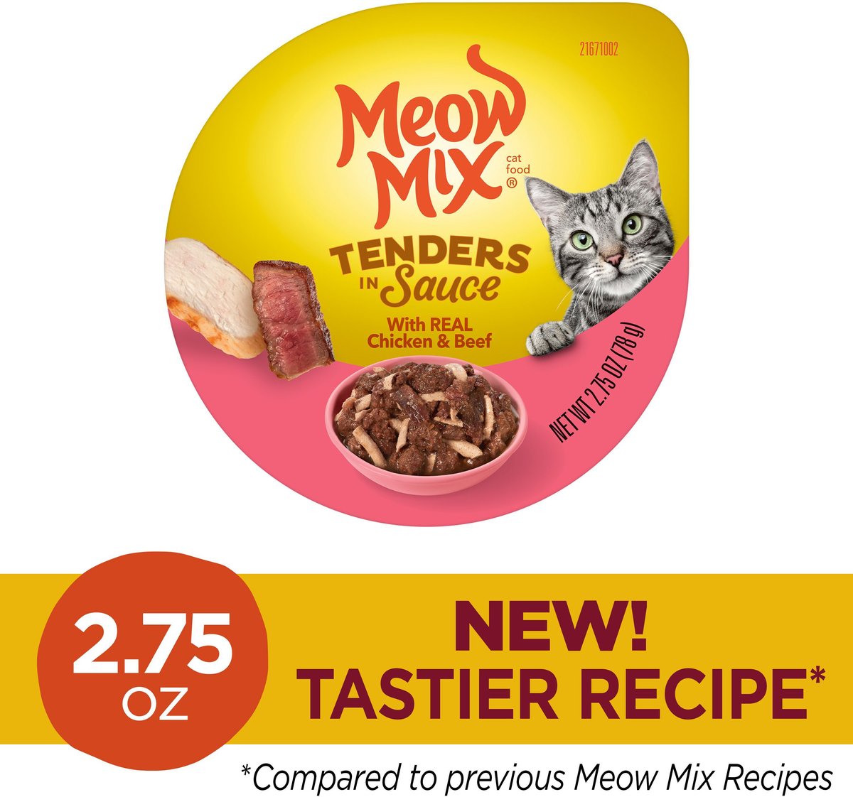 Meow Mix Tenders in Sauce with Real Chicken & Beef Wet Cat Food
