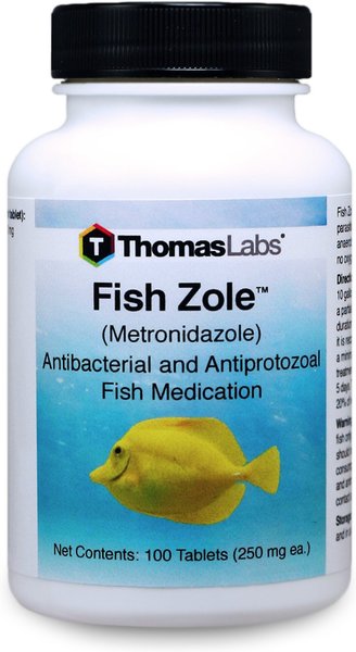 THOMAS LABS Fish Zole Metronidazole Antibacterial Fish Medication, 100  count 