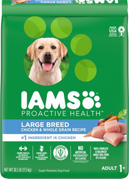Iams Proactive Health Large Breed with Real Chicken Adult Dry Dog Food, 38.5-lb bag slide 1 of 10